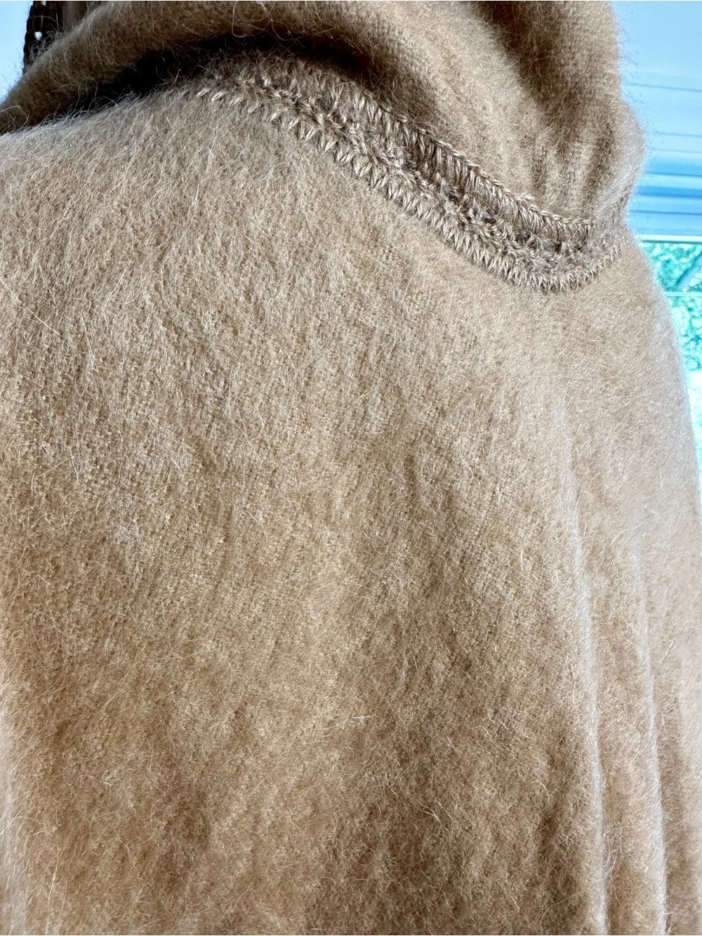 Vintage Alpaca Camargo Peru Poncho Cape + Scarf